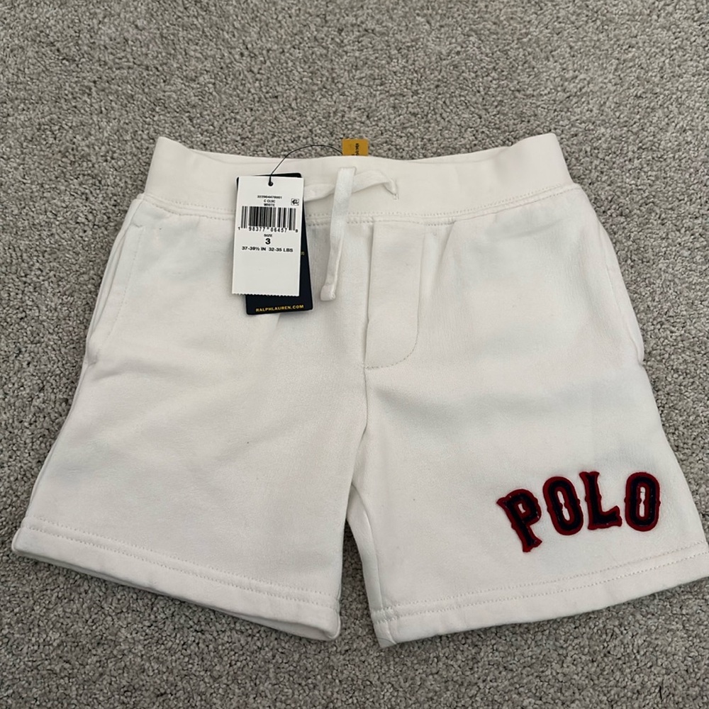 Size 3t brand new white polo Ralph Lauren toddler boy shorts